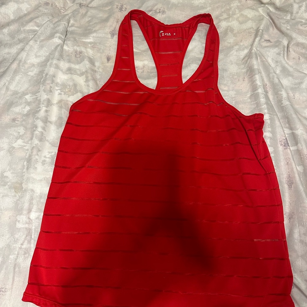 Vibrant Red Sleeveless Tank Top with Scoop Neckline